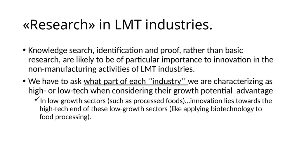 Innovation in Low and Medium Technology (LMT) - slide 15 of 40