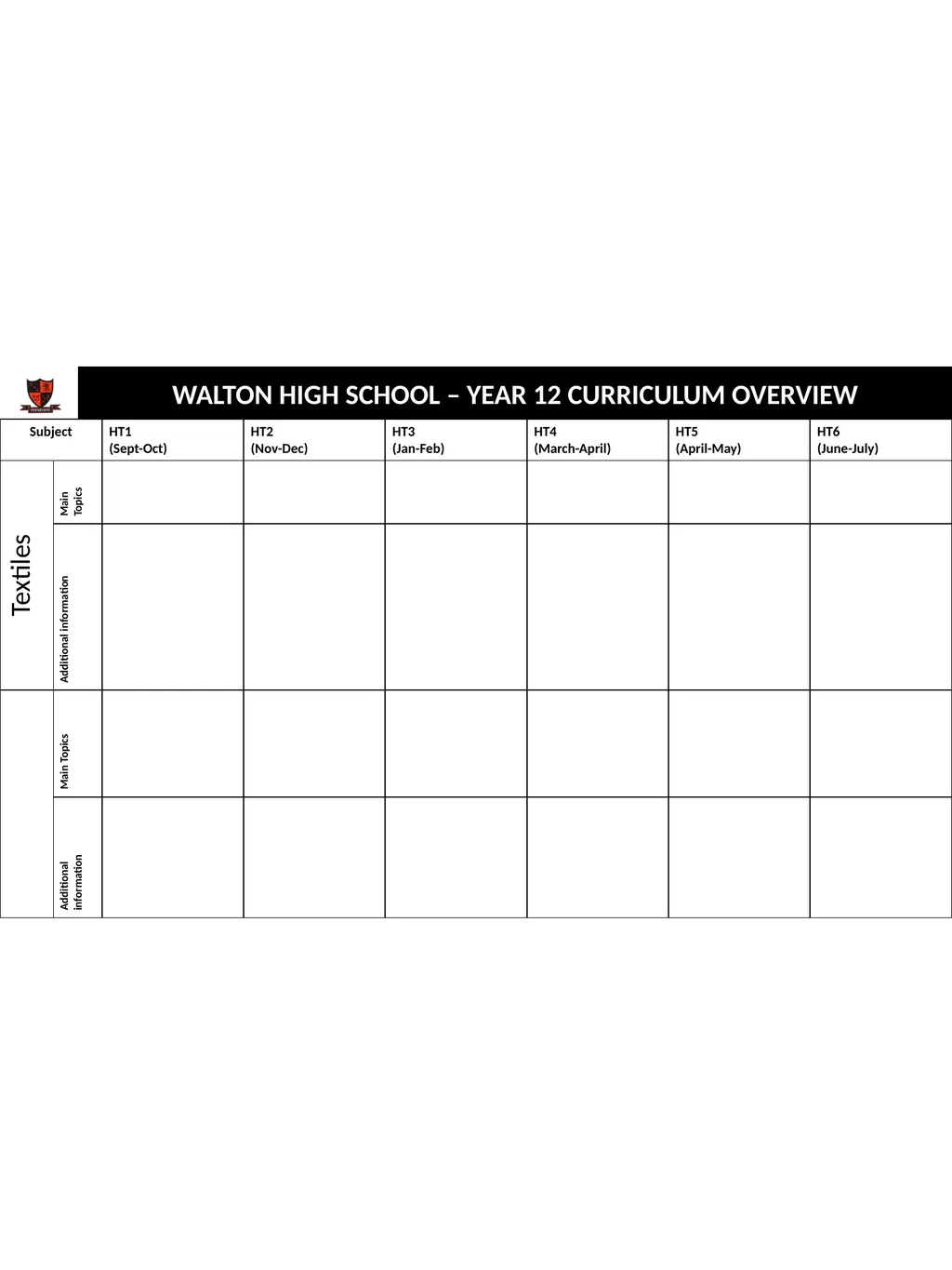 WALTON HIGH SCHOOL – YEAR 12 CURRICULUM OVERVIEW - slide 14 of 14