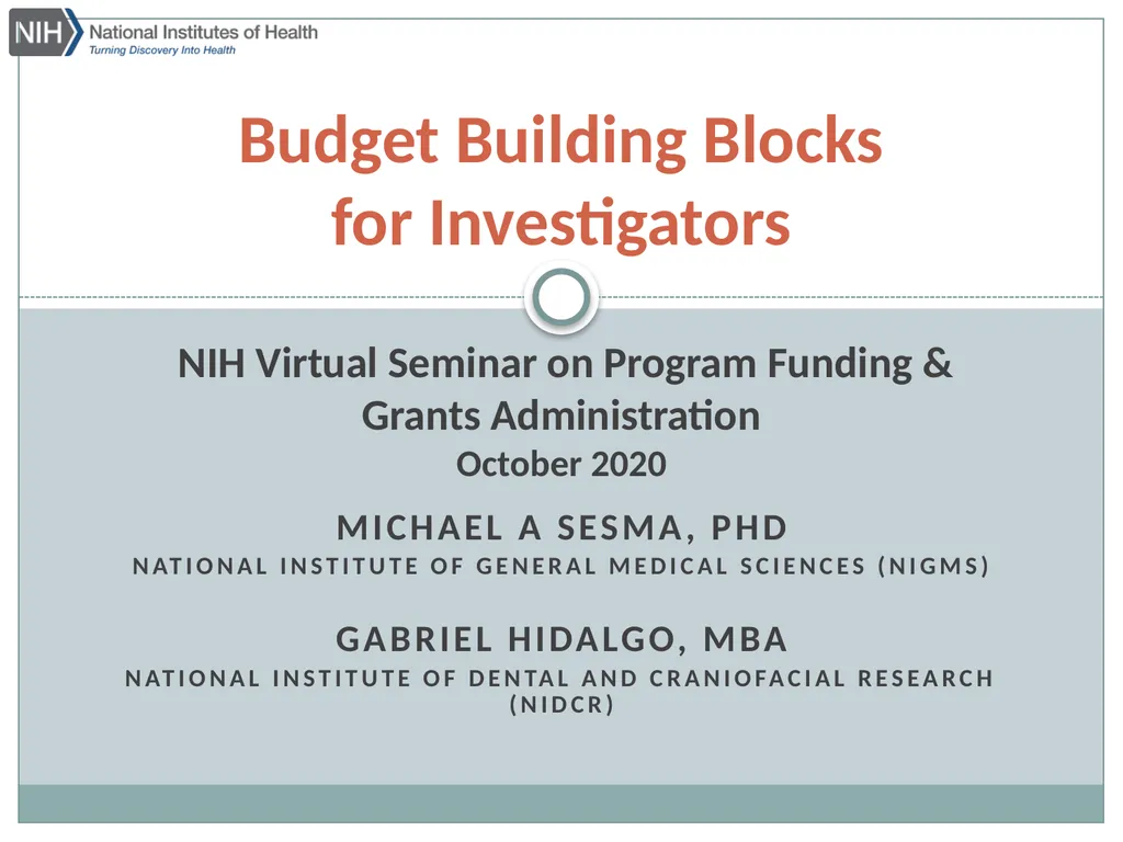 Michael A Sesma, Phd National Institute of general
