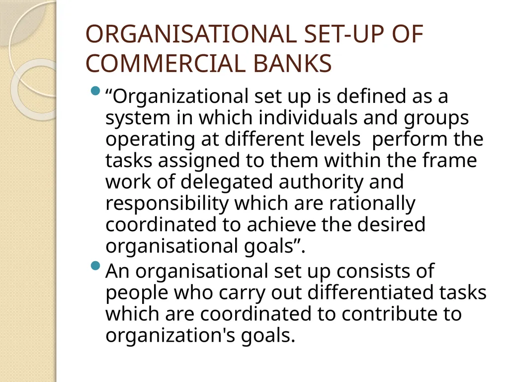 MANAGEMENT AND ORGANISATIONAL SET-UP OF COMMERCIAL - slide 4 of 13