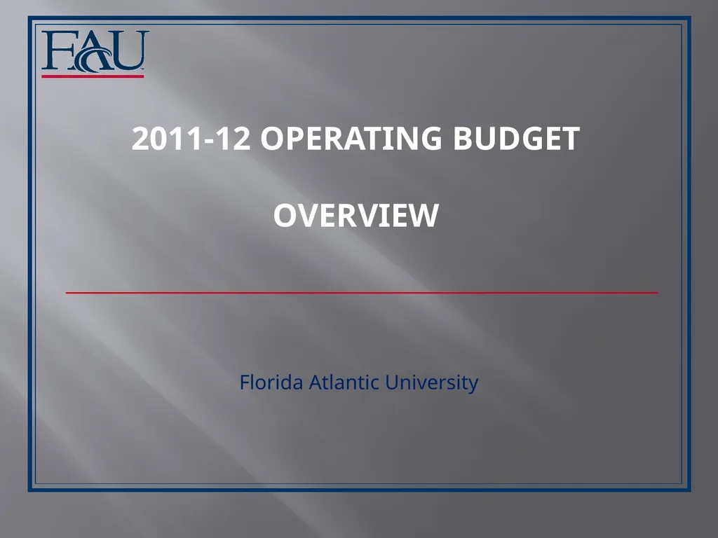 Financial Affairs Florida Atlantic University - slide 3 of 9