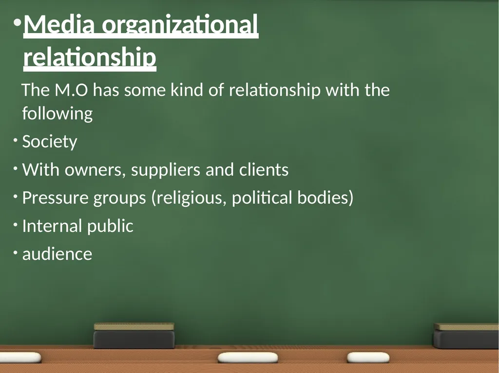 Media organization • • • Unit I Media Organization - slide 13 of 73
