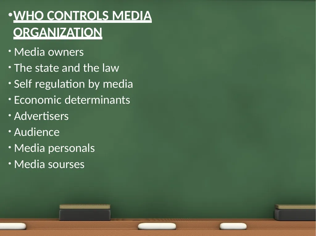 Media organization • • • Unit I Media Organization - slide 9 of 73