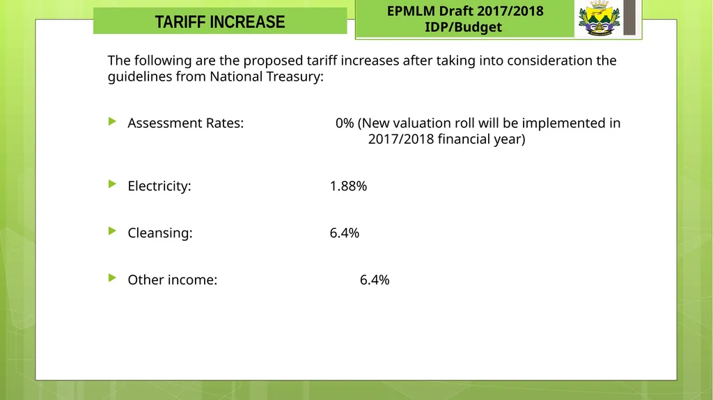 EPHRAIM MOGALE LOCAL MUNICIPALITY 1 Draft - slide 11 of 22