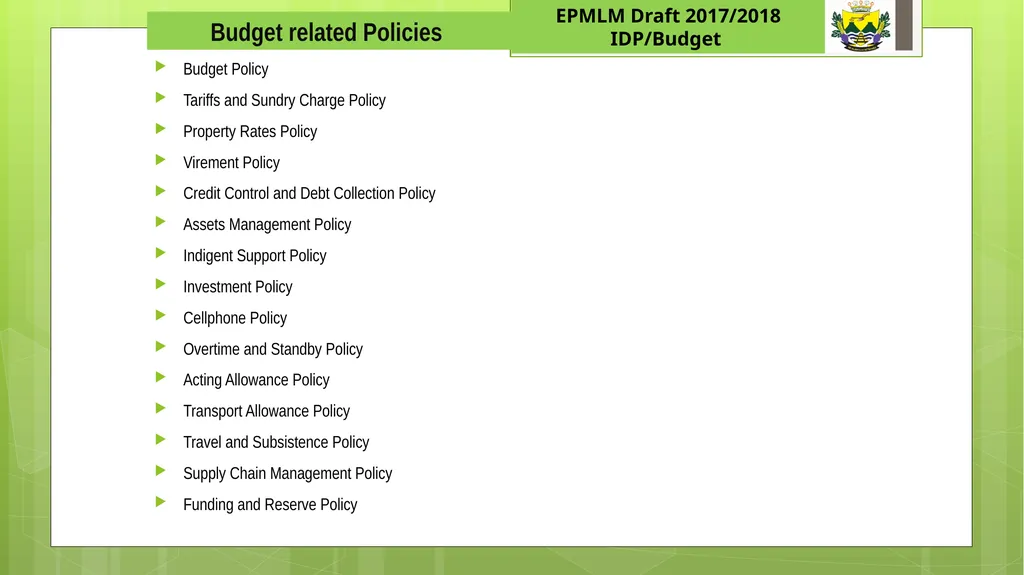 EPHRAIM MOGALE LOCAL MUNICIPALITY 1 Draft - slide 21 of 22
