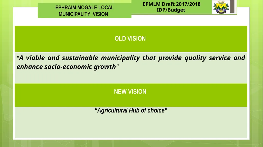 EPHRAIM MOGALE LOCAL MUNICIPALITY 1 Draft - slide 4 of 22