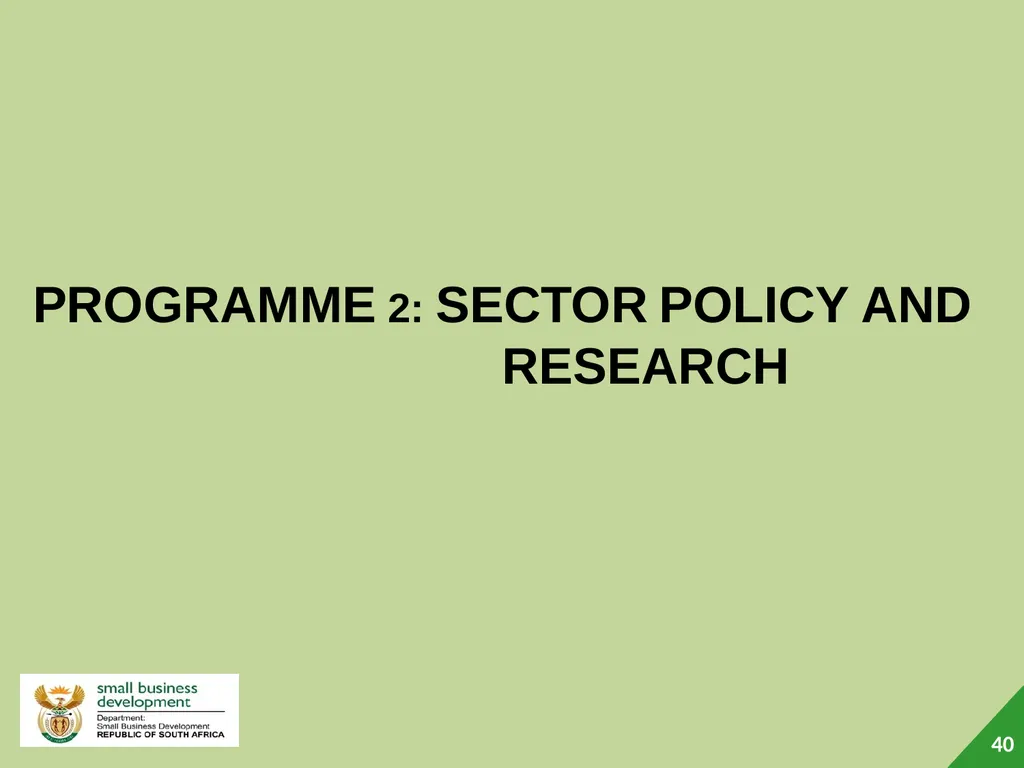 Department of Small Business Development (DSBD) - slide 40 of 59