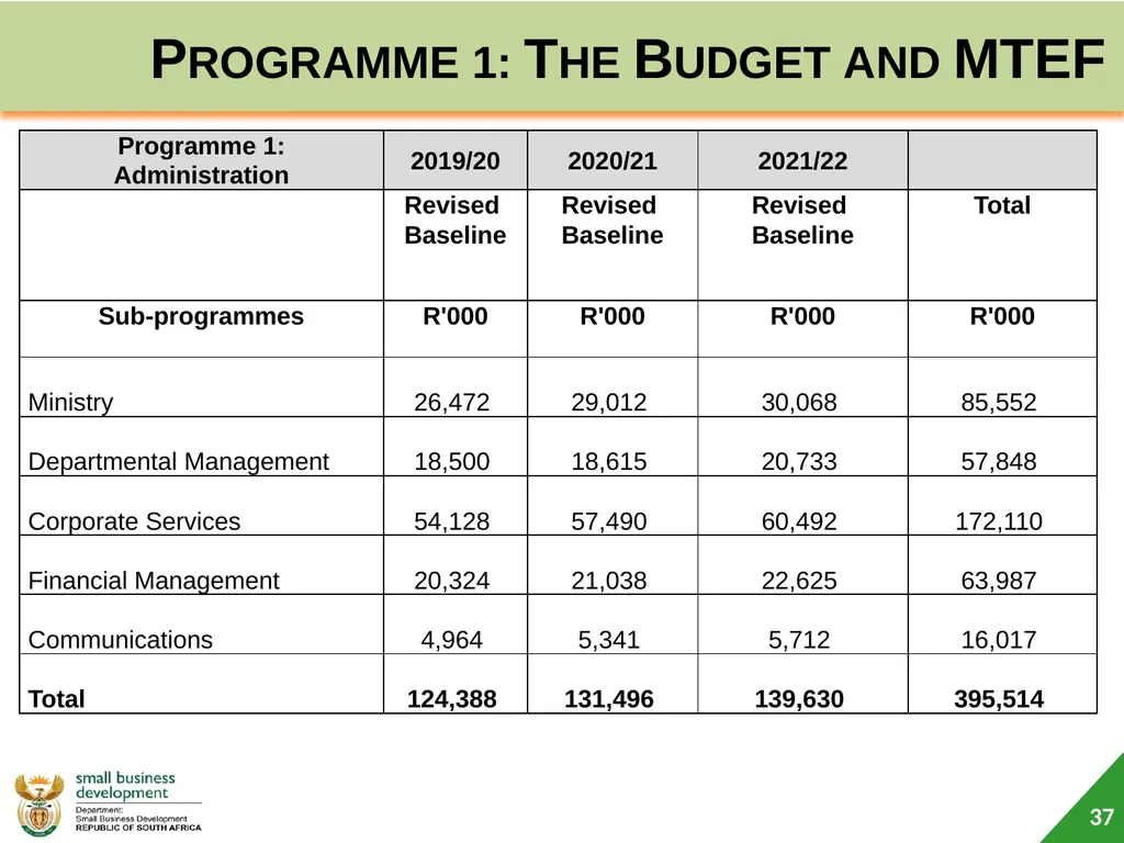 Department of Small Business Development (DSBD) - slide 37 of 59
