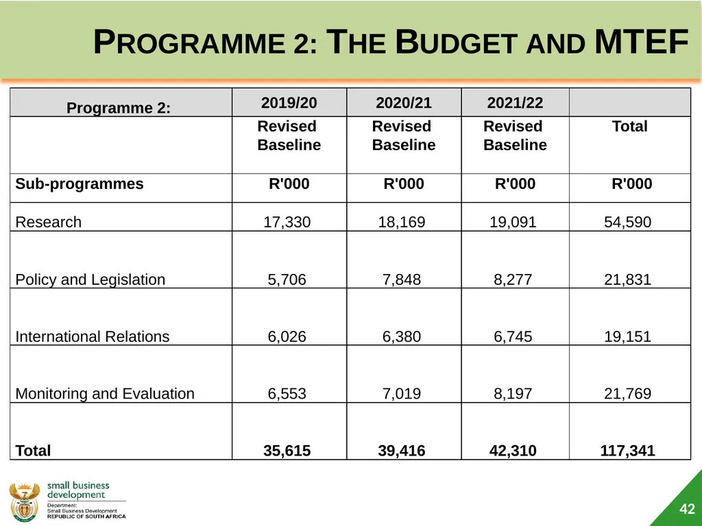 Department of Small Business Development (DSBD) - slide 42 of 59