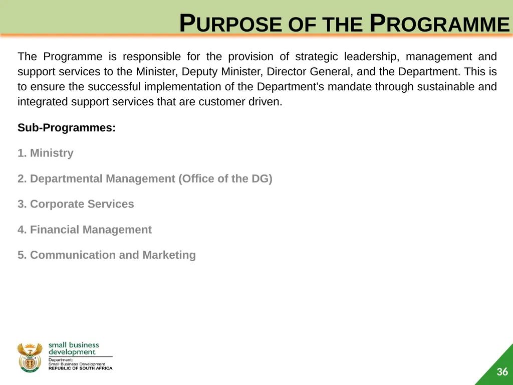 Department of Small Business Development (DSBD) - slide 36 of 59