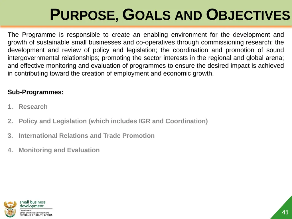 Department of Small Business Development (DSBD) - slide 41 of 59