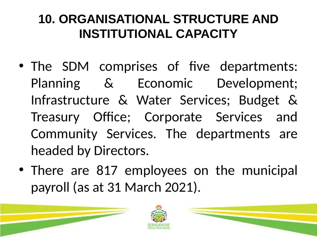 DRAFT INTEGRATED DEVELOPMENT PLAN AND BUDGET FOR - slide 37 of 54