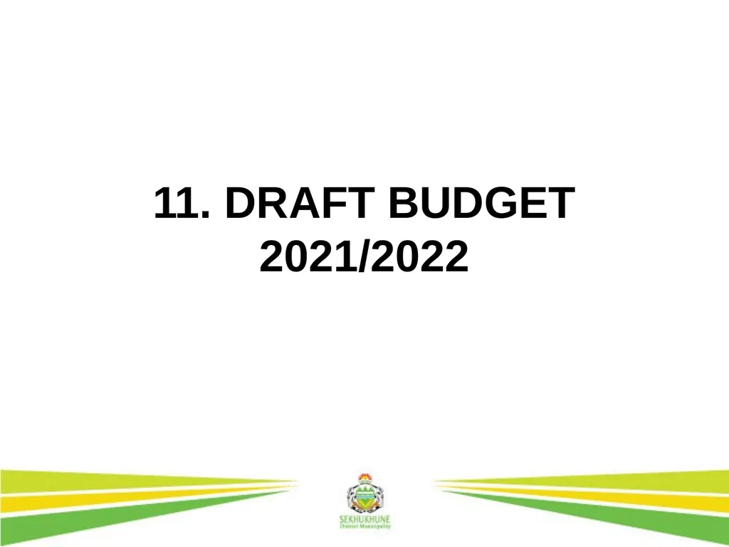DRAFT INTEGRATED DEVELOPMENT PLAN AND BUDGET FOR - slide 39 of 54