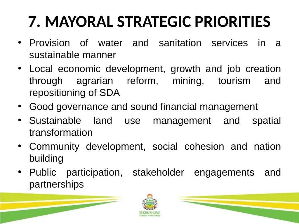 DRAFT INTEGRATED DEVELOPMENT PLAN AND BUDGET FOR - slide 9 of 54