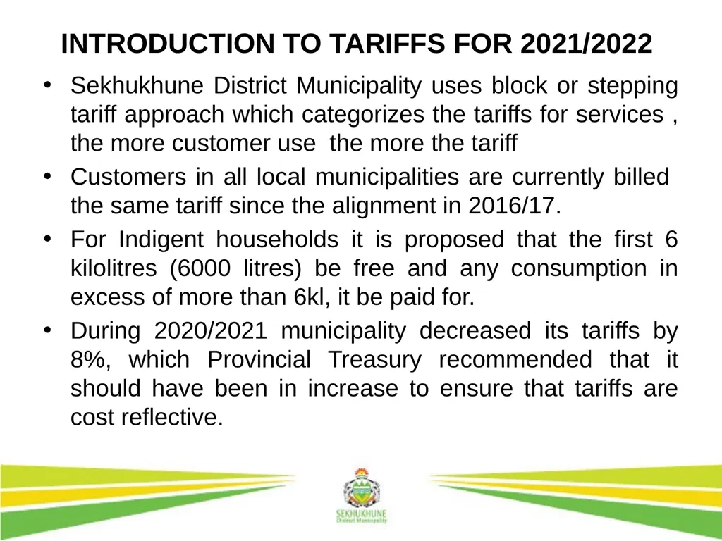 DRAFT INTEGRATED DEVELOPMENT PLAN AND BUDGET FOR - slide 49 of 54