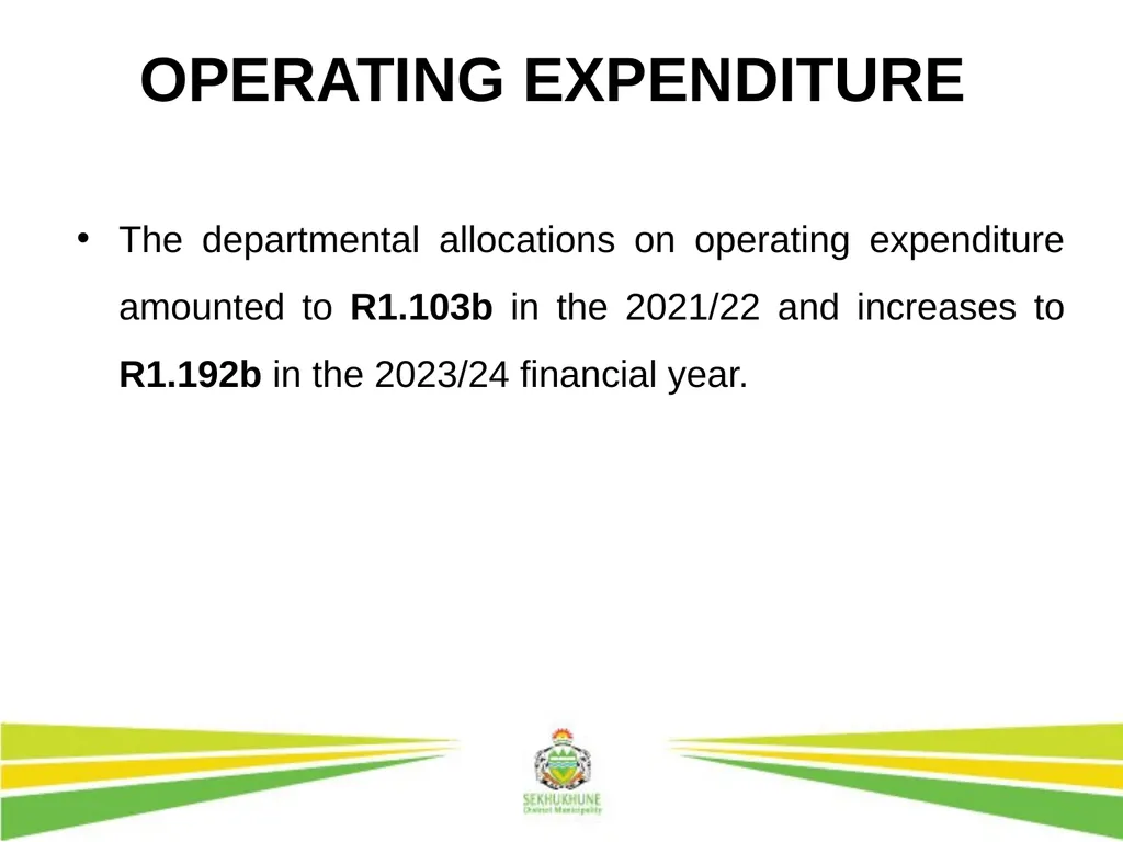 DRAFT INTEGRATED DEVELOPMENT PLAN AND BUDGET FOR - slide 45 of 54