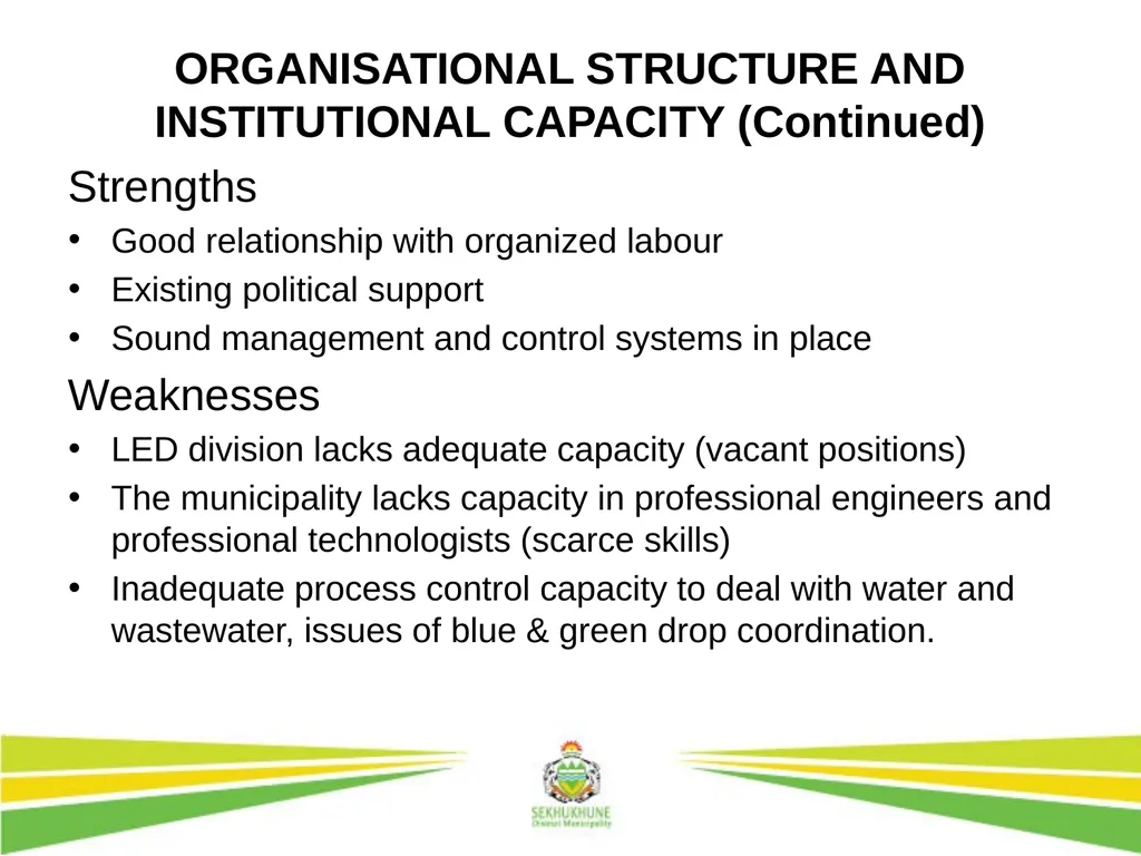 DRAFT INTEGRATED DEVELOPMENT PLAN AND BUDGET FOR - slide 38 of 54