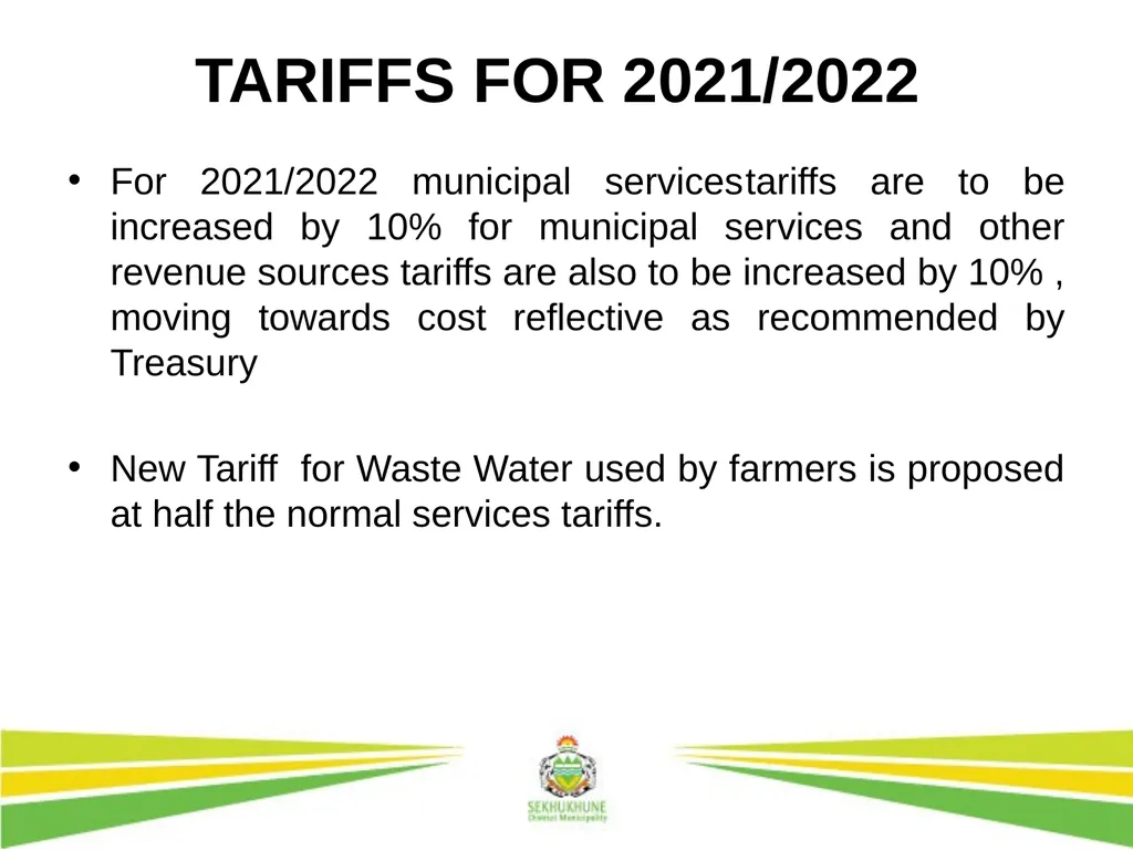 DRAFT INTEGRATED DEVELOPMENT PLAN AND BUDGET FOR - slide 50 of 54