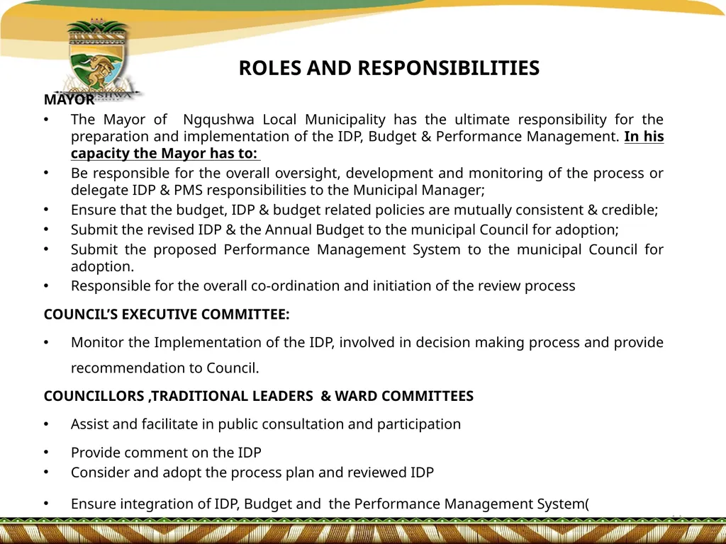 IDP/BUDGET & PMS REP FORUM PRESENTATION ON - slide 14 of 18