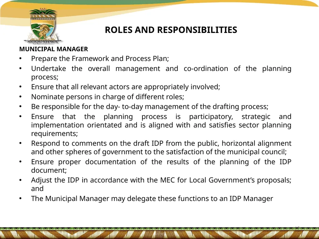 IDP/BUDGET & PMS REP FORUM PRESENTATION ON - slide 15 of 18
