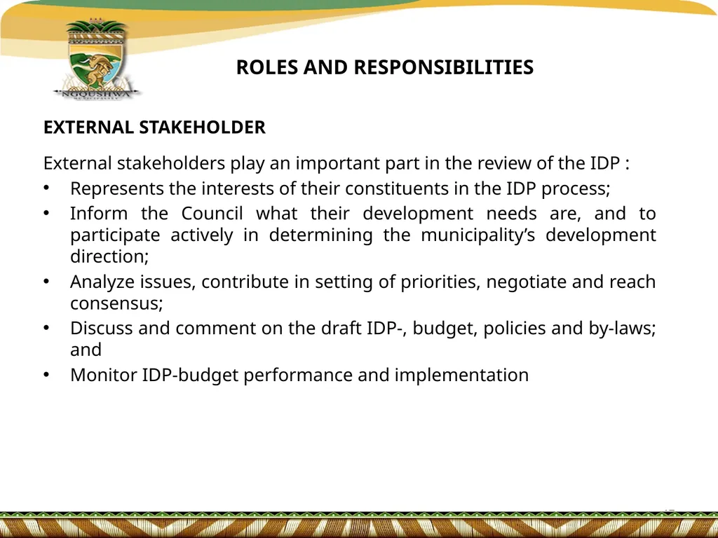 IDP/BUDGET & PMS REP FORUM PRESENTATION ON - slide 17 of 18