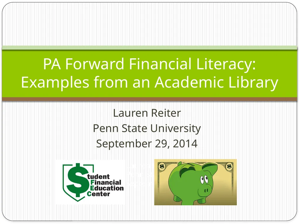 Lauren Reiter Penn State University September 29, - slide 1 of 12
