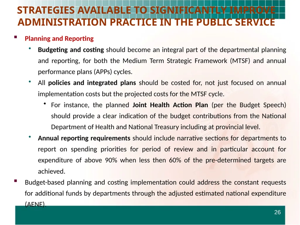 PRESENTATION TO THE STANDING COMMITTEE ON - slide 26 of 68