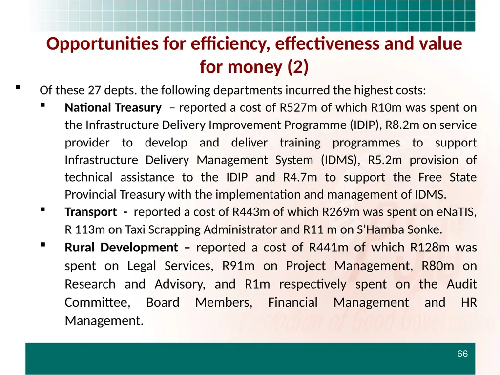 PRESENTATION TO THE STANDING COMMITTEE ON - slide 66 of 68