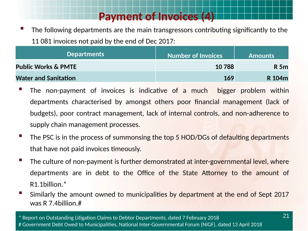 PRESENTATION TO THE STANDING COMMITTEE ON - slide 21 of 68