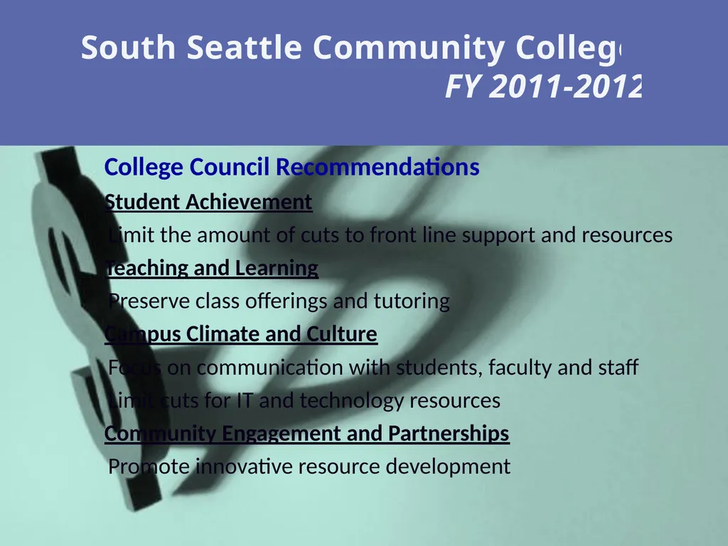 Presented Wednesday, June 8, 2011 South Seattle - slide 47 of 51