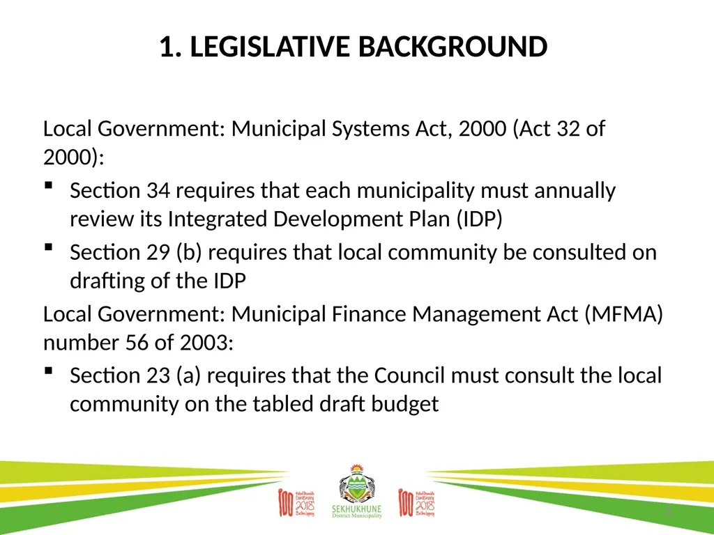 DRAFT DISTRICT DEVELOPMENT PLAN AND BUDGET FOR - slide 3 of 50