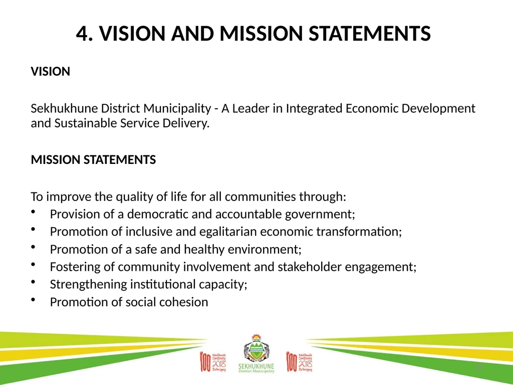 DRAFT DISTRICT DEVELOPMENT PLAN AND BUDGET FOR - slide 8 of 50