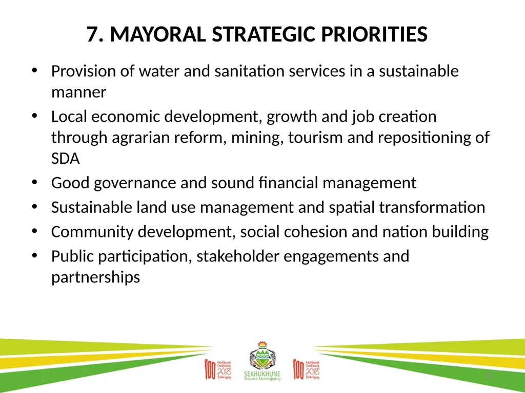 DRAFT DISTRICT DEVELOPMENT PLAN AND BUDGET FOR - slide 11 of 50