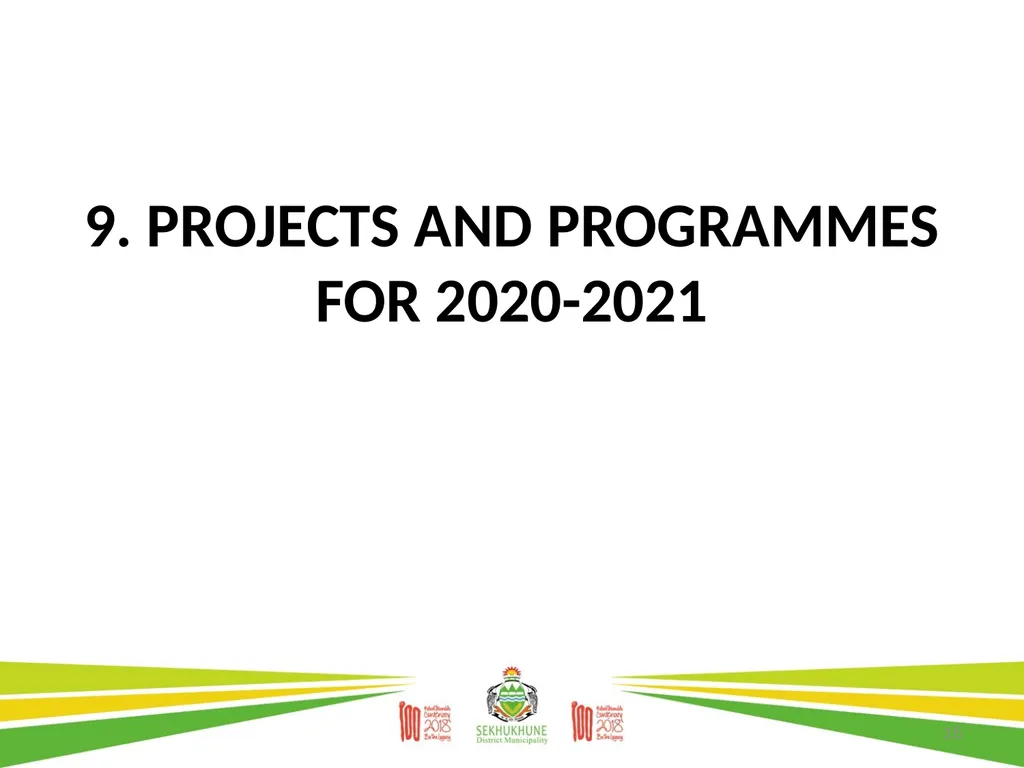 DRAFT DISTRICT DEVELOPMENT PLAN AND BUDGET FOR - slide 15 of 50