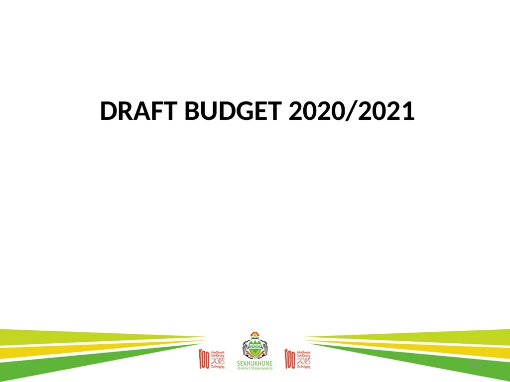 DRAFT DISTRICT DEVELOPMENT PLAN AND BUDGET FOR - slide 35 of 50