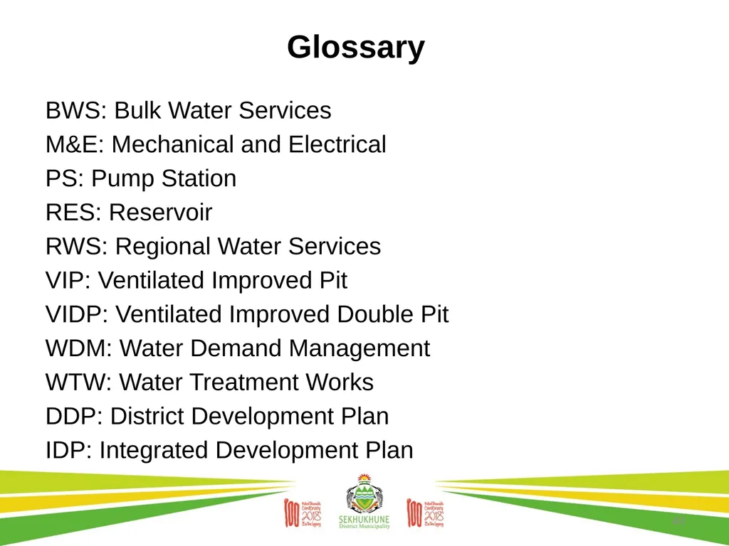 DRAFT DISTRICT DEVELOPMENT PLAN AND BUDGET FOR - slide 49 of 50