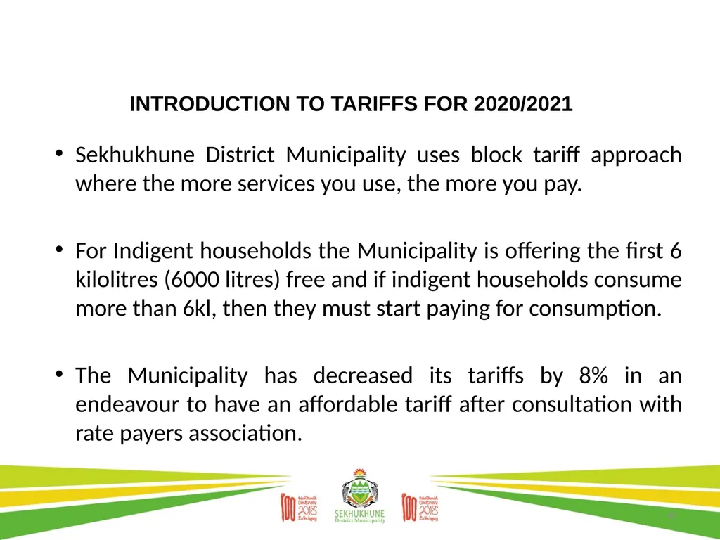 DRAFT DISTRICT DEVELOPMENT PLAN AND BUDGET FOR - slide 46 of 50