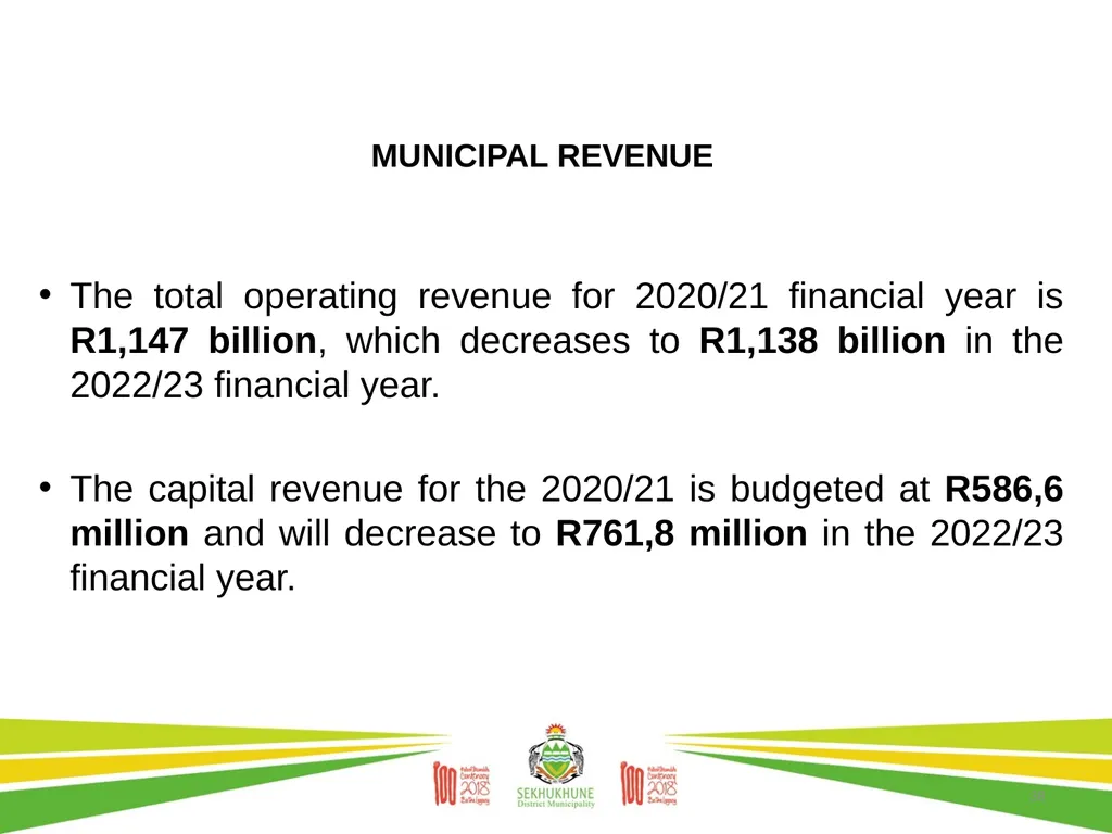 DRAFT DISTRICT DEVELOPMENT PLAN AND BUDGET FOR - slide 38 of 50
