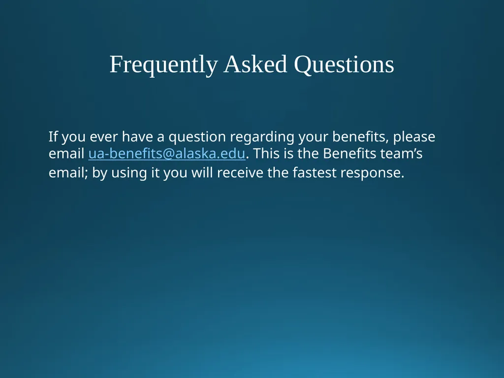 Welcome to University of Alaska! Benefits Overview - slide 85 of 87