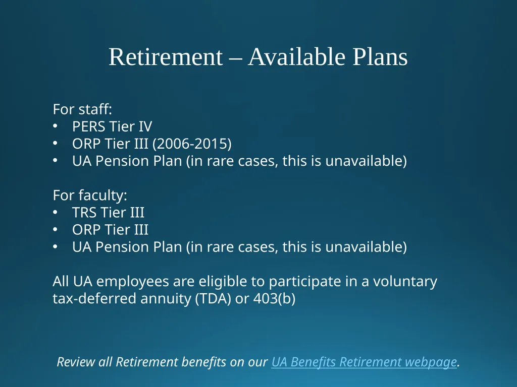 Welcome to University of Alaska! Benefits Overview - slide 45 of 87