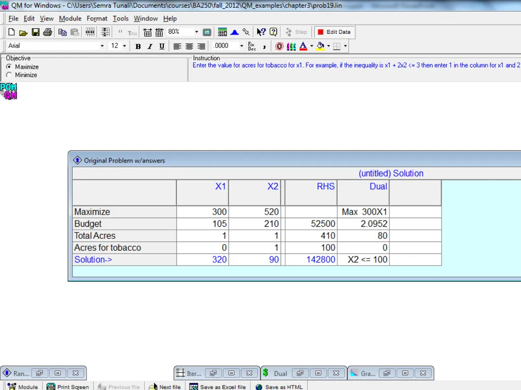 BA250 MANAGEMENT SCIENCE EXAMPLE PROBLEMS CHAPTER - slide 3 of 12