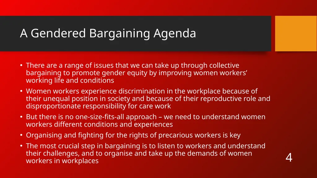 Gender Equity and Collective Bargaining Why Gender - slide 4 of 17