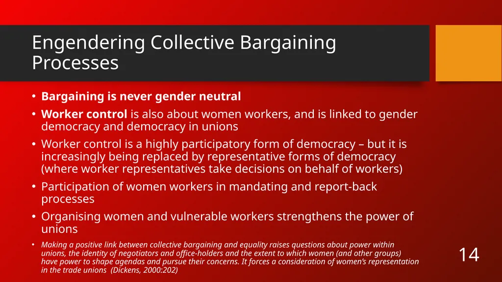 Gender Equity and Collective Bargaining Why Gender - slide 14 of 17
