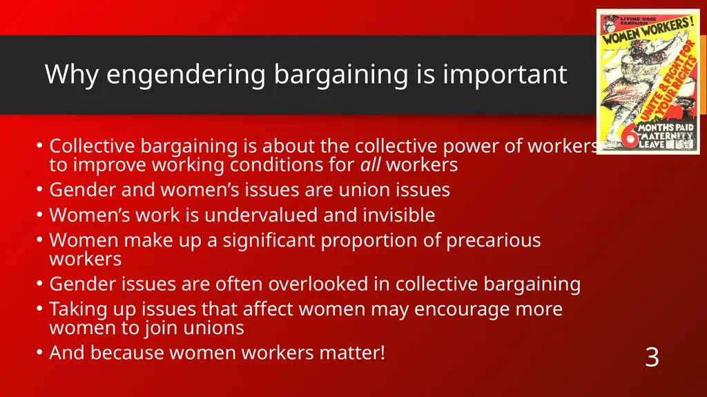 Gender Equity and Collective Bargaining Why Gender - slide 3 of 17