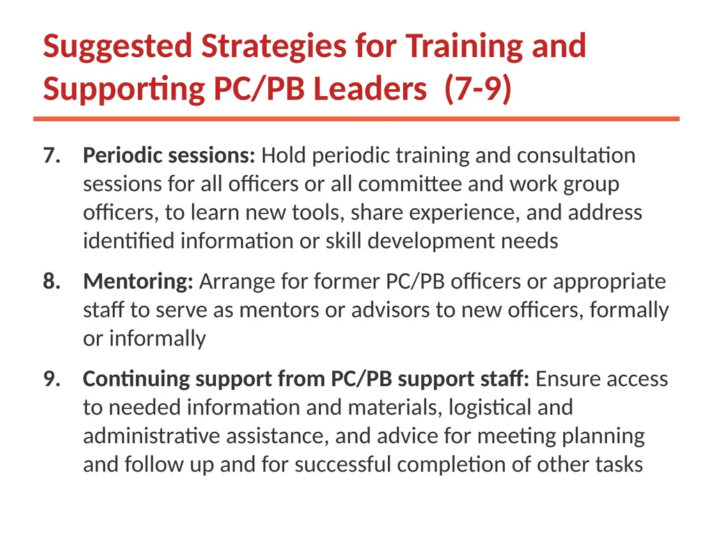 Working Together: Effective Committees and PC/PB - slide 30 of 36