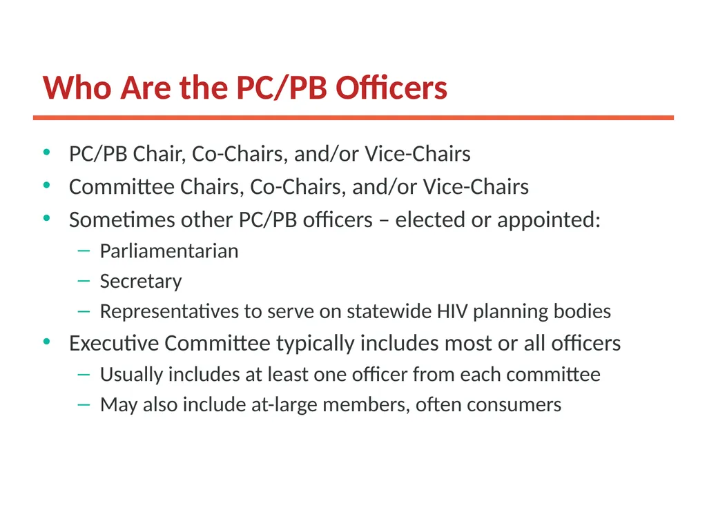 Working Together: Effective Committees and PC/PB - slide 5 of 36