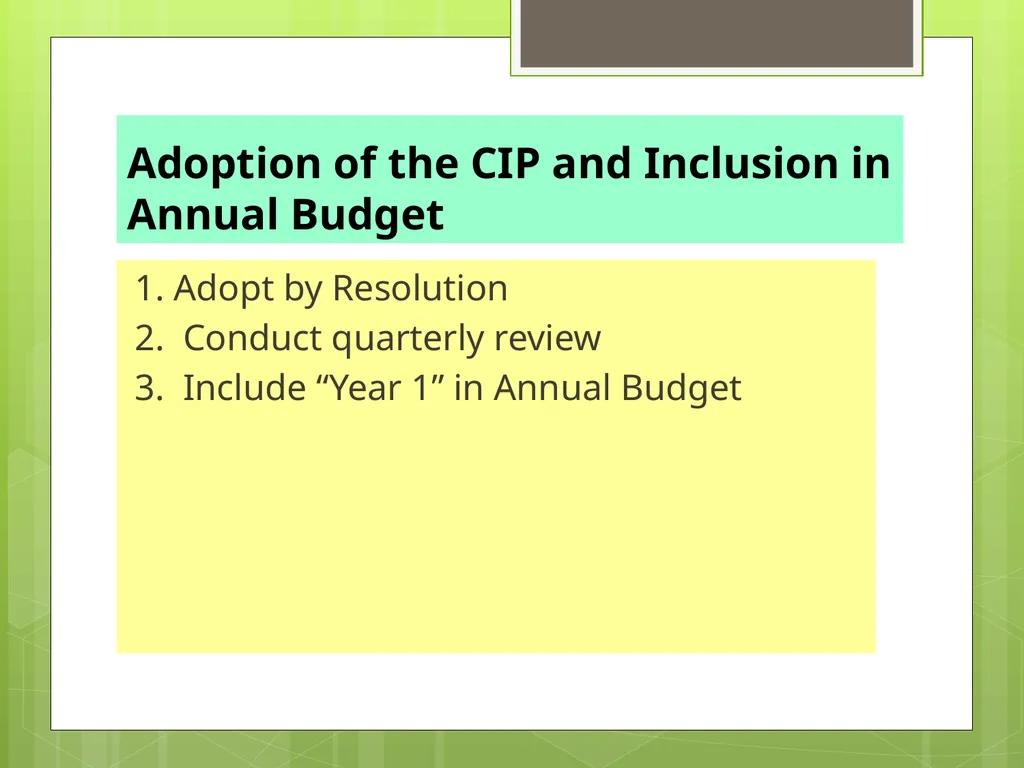 CAPITAL IMPROVEMENTS PLANNING Equipment Purchases - slide 41 of 45
