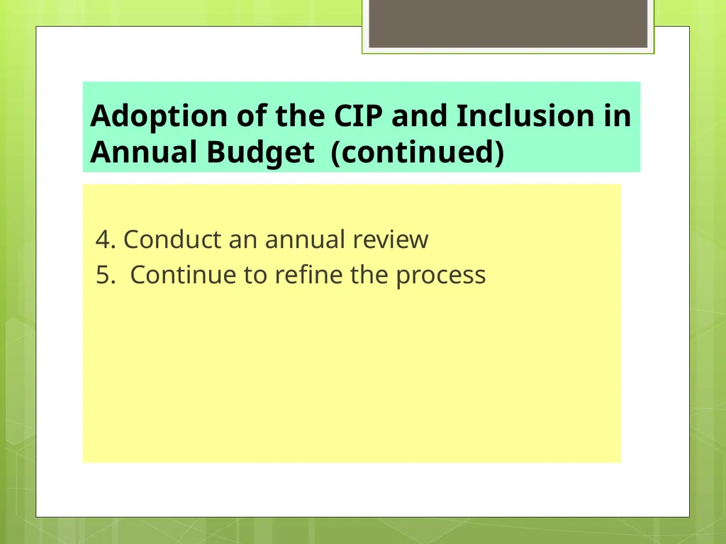 CAPITAL IMPROVEMENTS PLANNING Equipment Purchases - slide 42 of 45