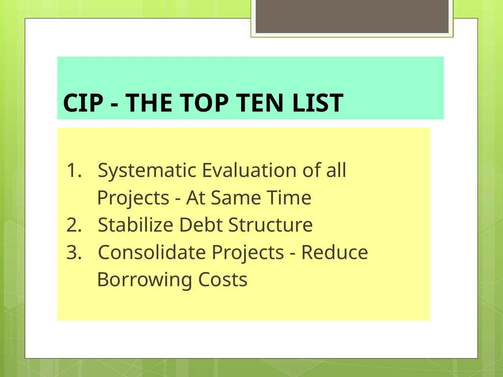 CAPITAL IMPROVEMENTS PLANNING Equipment Purchases - slide 5 of 45