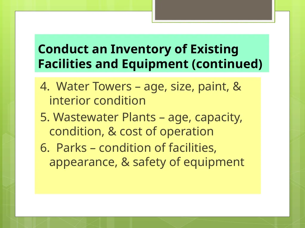 CAPITAL IMPROVEMENTS PLANNING Equipment Purchases - slide 24 of 45
